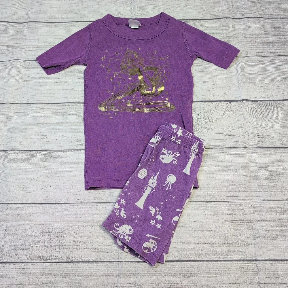 5 Hanna Andersson/Disney Tangled Rapunzel Short John Pajamas